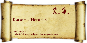 Kunert Henrik névjegykártya